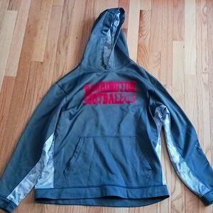 Gray hoodie "Barrington Football" printed on front